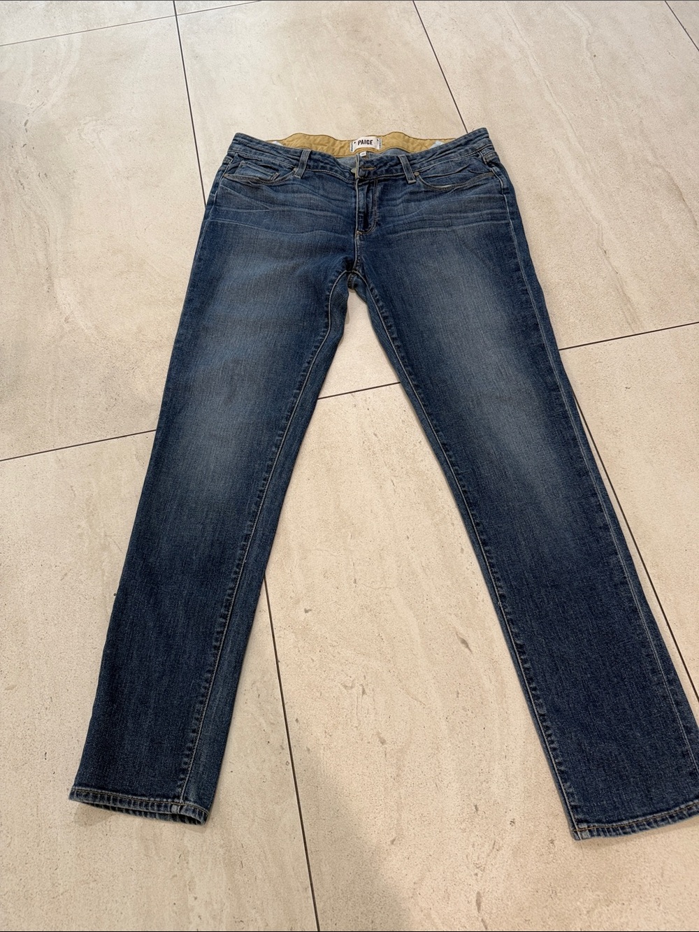 PAIGE Women's Dark Blue Straight-Leg Jeans 30
